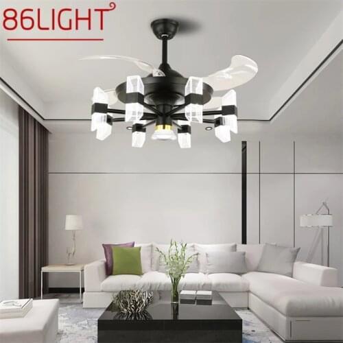 86LIGHT Modern Ceiling Fan Lights Invisible Fan Blade With Remote Control LED For Home Dining Room Bedroom Restaurant