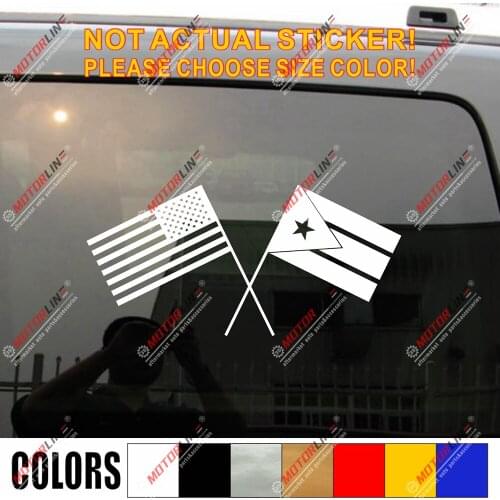 USA American Puerto Rico Flag PR Decal Sticker Car Vinyl no bkgrd pick size