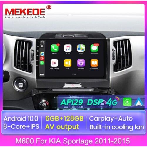 1280*720 6+128G Android 10.0 DSP Car Radio Multimedia Video Player Navigation GPS 2 Din for KIA Sportage 3 2010 2011-2016 No Dvd