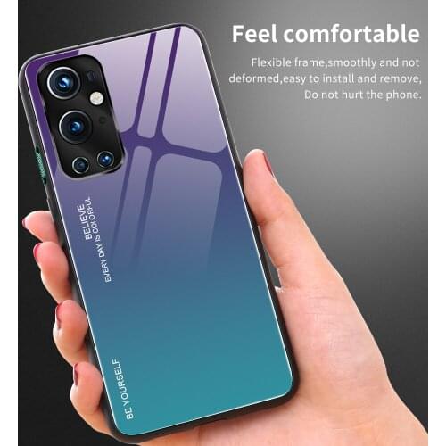 For Oneplus Nord 2 5G Case Gradient Tempered Glass Hard Back Cover For Oneplus Nord CE 5G N200 N100 N10 9 Pro 9R 8 Case
