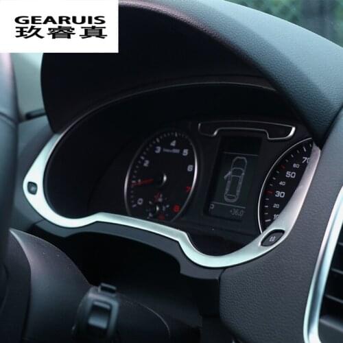 Car styling Interior Instrument panel decorative frame cover trim For Audi Q3 Dashboard decal Stainless steel sticker 2013-2017
