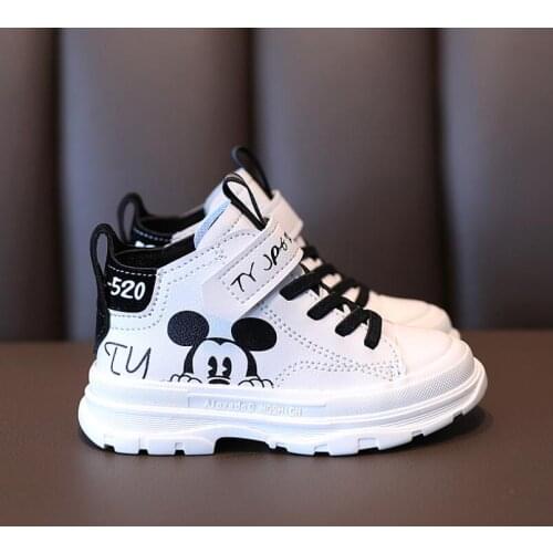 Disney Children Casual Shoes Boys Girl Sneakers Spring Kids Sports Shoes New Baby Mickey Mouse Breathable Soft Running