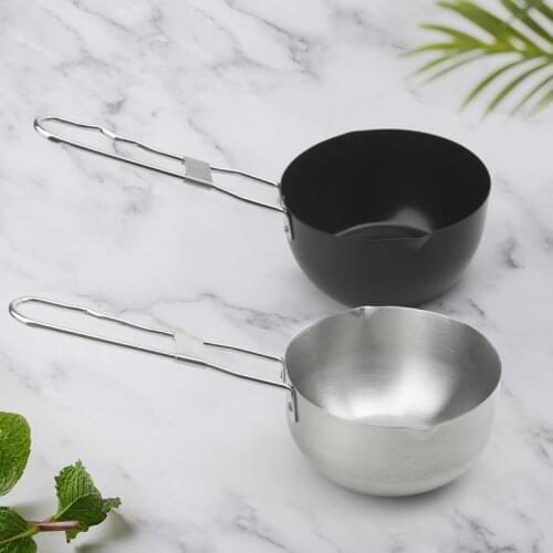 Long Handle Design Barbecue Stainless Steel Seasoning Bowl BBQ Sauce Bowl Grill Pan Salad Bowl Silicone Whisk Seasoning Bottle