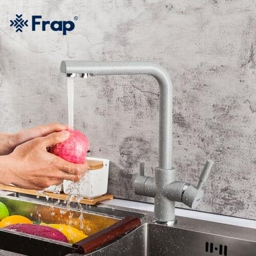 Frap Kitchen sink Faucet Seven Letter cold and hot water mixer tap Rotation Water Purification Double Handle F4352-22