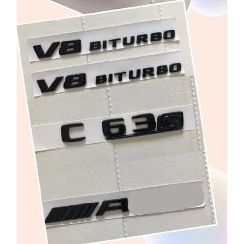 Gloss Black C63s for V8 BITURBO Sticker Decal Emblem Badge Package for W205 C63s