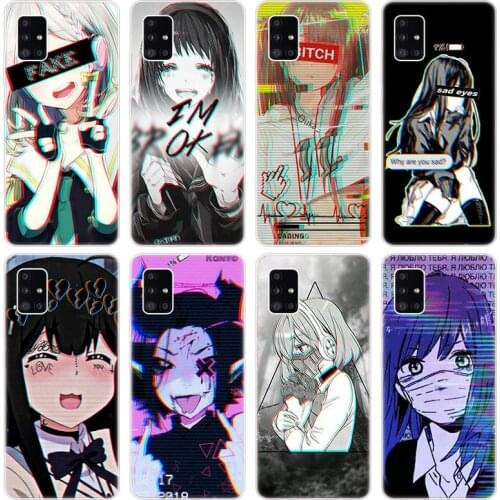 Sad Anime Aesthetic Senpai Case for Samsung Galaxy A40 A41 A42 A50 S A51 A52 A70 E A71 A72 A80 A82 A90 Quantum 2 Silicone Cover
