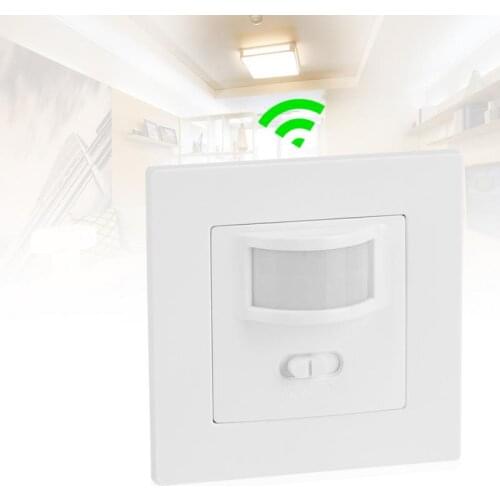 Infrared PIR Motion White Sensor Switch PVC Recessed Wall Lamp Bulb Switch On/Off and PIR Switch Light Bulb Switch Schakelaar