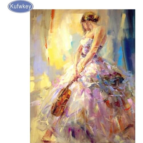 Kufwkey Rhinestone Painting Diamond Painting Cross Stitch"guitar girl "DIY 5d Diamond Embroidery bead art and Crafts,sticker