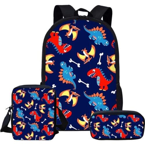 3pcs Children School Backpack Set Cartoon Dinosaur School Bags For Girls Boys Preppy Rucksack Kid Cute Book Bag