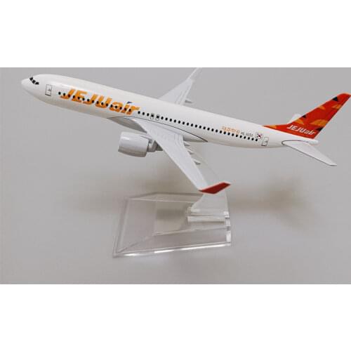 Alloy Metal Korean JEJU Air Airlines Airplane Model Boeing 737 B737-800 Airways Plane Model Diecast Aircraft Kids Gifts 16cm