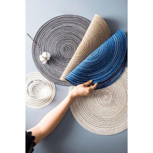 Mat kitchen table plate mat drying dishes woven coaster heat pad household table placement mat macarons