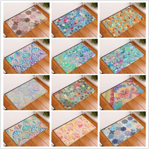 New Anti-Slip Carpets Fashion ideas Color Geometry Print Mats Bathroom Floor Kitchen Rugs 40x60
