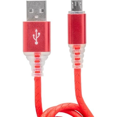 POWERMASTER BRAIDED RGB ILLUMINATED MICRO USB DATA AND CHARGER CABLE 1 METRE