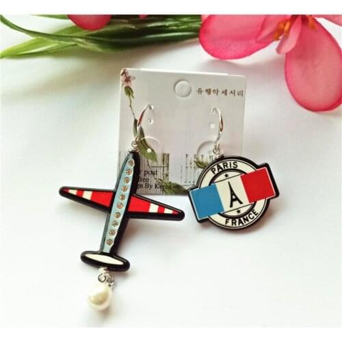 New Fashion Women Drop Earrings Big Asymmetry Plane Designer Earrings Rhinestone Accessories