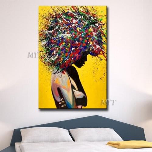 A Naked Woman With Colorful Hair Oil Paintings Handpainted Frameless High Quality Wall Art Home Decor Picture Modern On Canvas