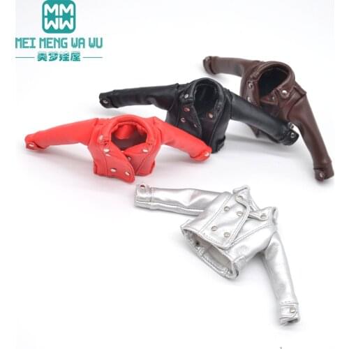 Blyth clothes New fashion leather jacket Red, silver, brown, black for 28-30cm Azone 1/6 doll accessories