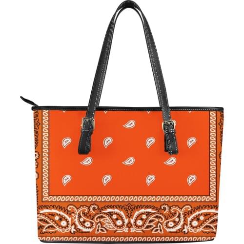 Wholesale Fashion Bandana Print Womens Handbags 2021 Brand Designer Tote Bag for Female PU Leather Travel Shoulder Bags