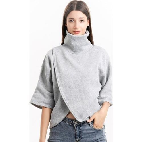 3 Colour S-XL Womens Loose Batwing Wool Poncho Winter Warm Coat Jacket Cloak Cape Parka Turtleneck Sweater Top Outwear