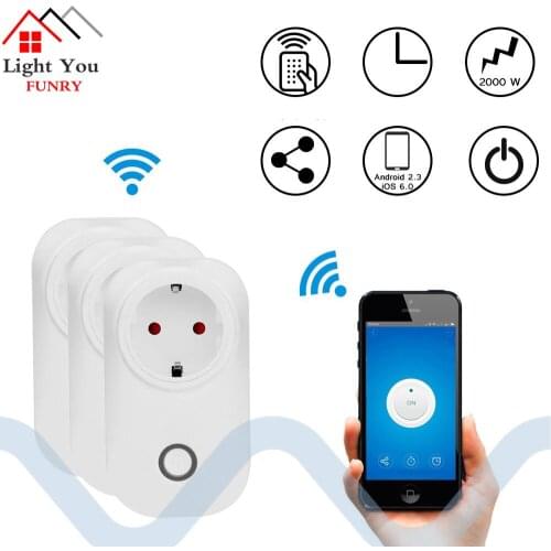 WIFI Smart Socket EU/UK/AU Plug 90-250V 16A Remote Control Smart Timing Switch Work For Amazon Alexa/Google Assistant