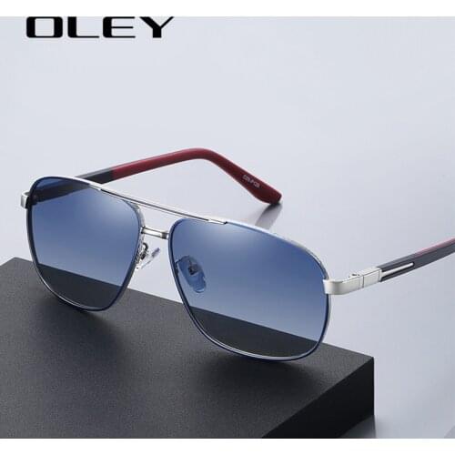 OLEY Luxury Mens Polarized Sunglasses Driving Sun Glasses For Men Women Brand Designer Male Vintage Black Pilot Sunglasses