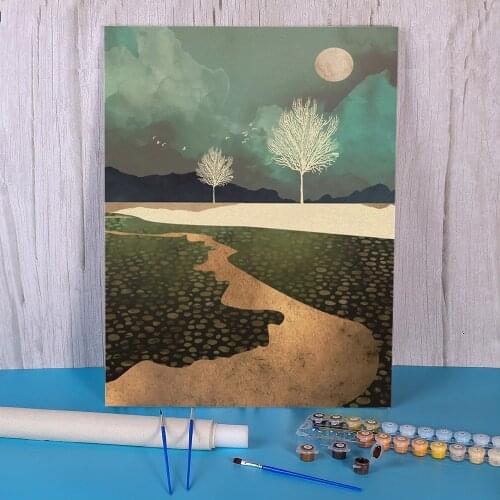 Modern Abstract Landscape DIY Paint By Numbers Package Acrylic Paints 40*50 Canvas Painting Home Decoration For Handicraft