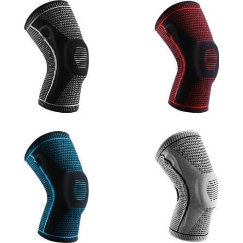 Sportswear Silicone Elbow Spring Running Basketball Cycling Kneepads Breathable Knee Pads Outdoor Sports Safety Compression NEW