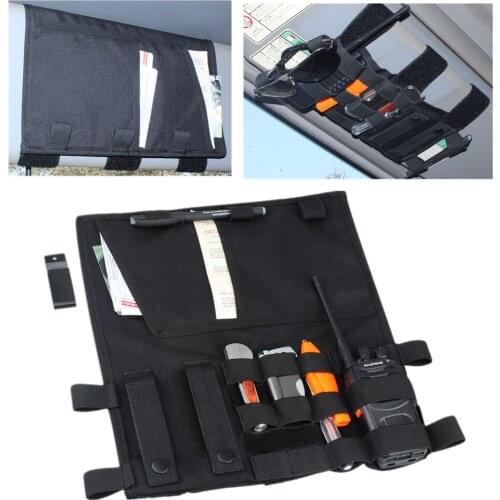 Tactical Molle Storage Bag Vehicle Visor Panel Tool Pouch Truck Car Sun Visor Organizer Auto Gear Camping Travel Accessories