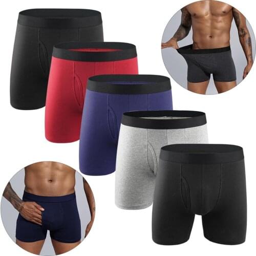 5pcs/lot Cotton Male Panties Mens Underwear Boxers Breathable Man Solid Underpants Comfortable Shorts calzoncillo hombre