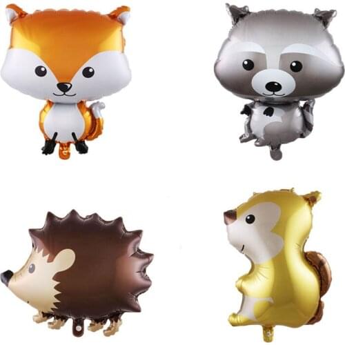 Forest animal balloon fox raccoon squirrel aluminum balloon balloon infant birthday party shower decorative balloon
