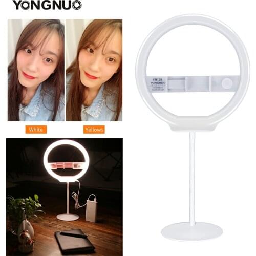 YONGNUO YN128 Camera Photo/Studio Phone Video 128 LED Ring Light 3200K-5500K Photography Dimmable Ring Lamp