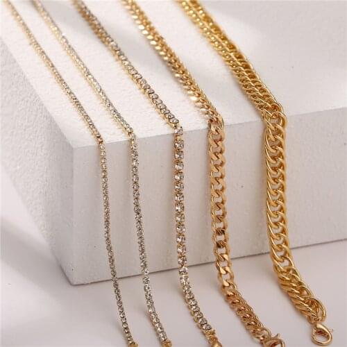 17KM BOHO 5Pcs/set Gold Chain Anklets Set for Women Vintage Multilayer Crystal Anklet Beach Butterfly Foot Bracelet Jewelry