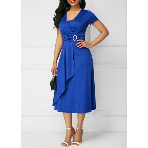 Womens Plus Size Long Dresses Square-neck dress with asymmetrical hem Dress