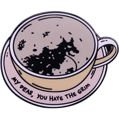 Grim death omen lapel pin magic wizardry fellow decor