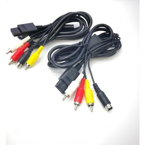2 PCS 6FT/1.8M For N64 to 3 RCA AV Cable Game Video System Audio TV S-Video Cord Cable
