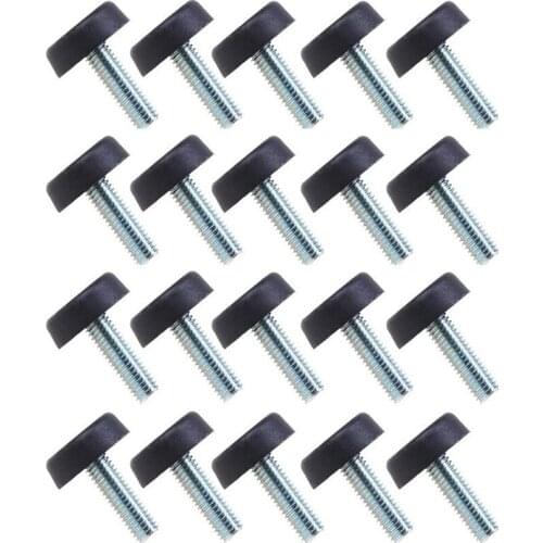 20Pcs Furniture Glide Leveling Foot Pads Part M8x25 Adjustable Base Bumpers with Thread Stem Screw Furniture Sofa Mat Protector