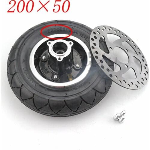 200 x 50 8 inch Electric Scooter tire with hub and Disc brake fit Gas Scooter Electric Scooter