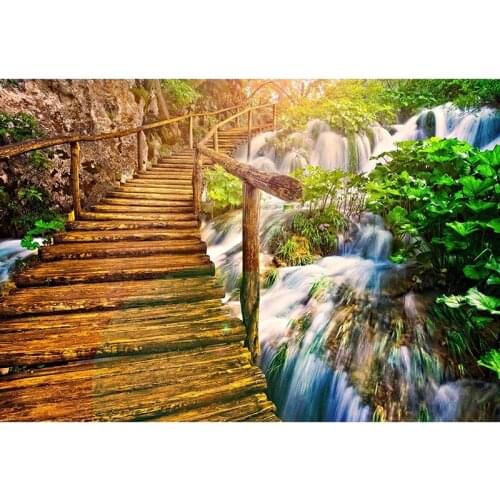 5D DIY Full Square,Round Diamond Painting Cross Stitch kit -Wooden aisle- 3D Embroidery Mosaic Home Decoration Gift