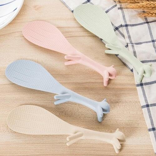 Squirrel Non-stick Rice Scoop Cartoon Meal Spoon Stand Upright Kitchen Utensil Rice Scoop