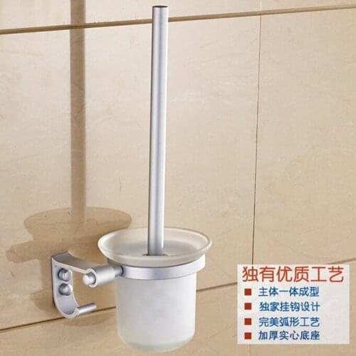 Free shipping Aluminum toilet brush and bathroom toilet brush holder by chrome plated bathroom bowl brush