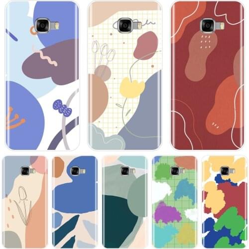 Phone Case For Samsung Galaxy C5 C7 C8 Art Flower Aesthetic Simple Paint Silicone Back Cover For Samsung Galaxy C9 C7 C5 Pro