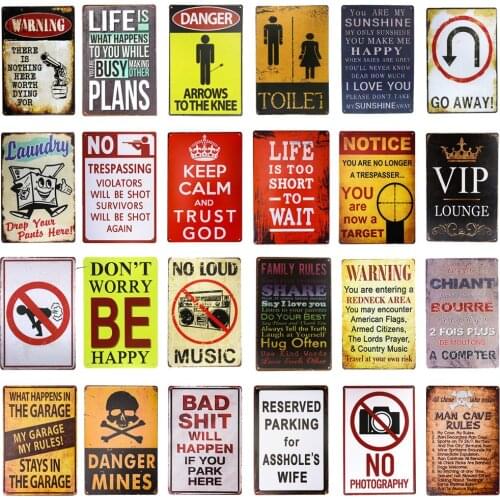 DL-Funny decorations Vintage warning signs Area 51 garage poster art wall decor