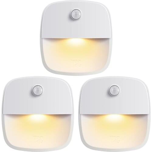 Pir Motion Sonsor LED Night Light Ambient Night Lamp with US Plug For Baby Children Kid Bedroom Stair Bathroom
