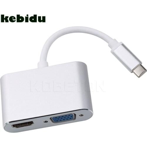 Hot 4K Type-c Male to HDMI-compatible VGA Female USB C Adapter USB Type-c to HDMI-compatible for MacBook Pro for Xiaomi Huawei