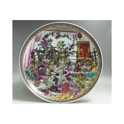 Exquisite Chinese hand painting Famille Rose Porcelain Plate - 8 Beautiful Fairy Dancing