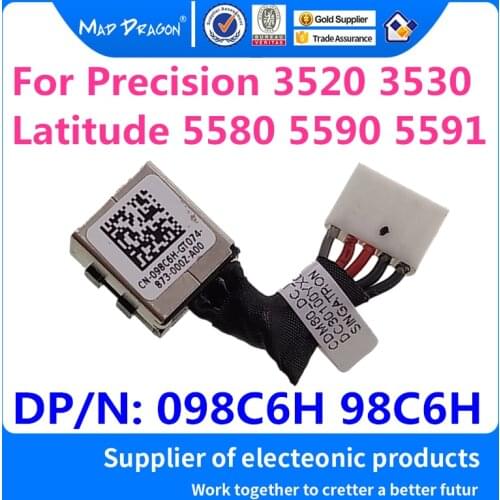 Latitude new DC-IN DC Power Jack Cable For Dell Latitude 5580 5590 5591 E5580 E5590 E5591 Precision 3520 3530 M3520 098C6H 98C6H