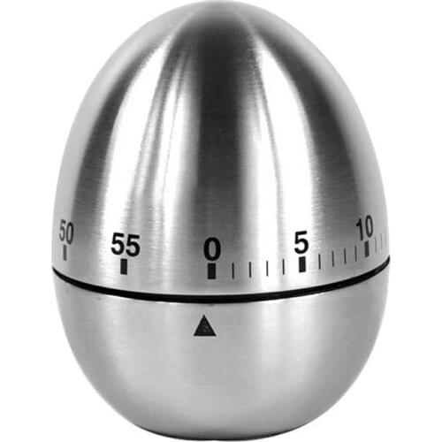 Mechanical Egg Type Kitchen Timer Funny Egg Stainless Steel Rustproof Clear Scale Anti-slip Base Timer