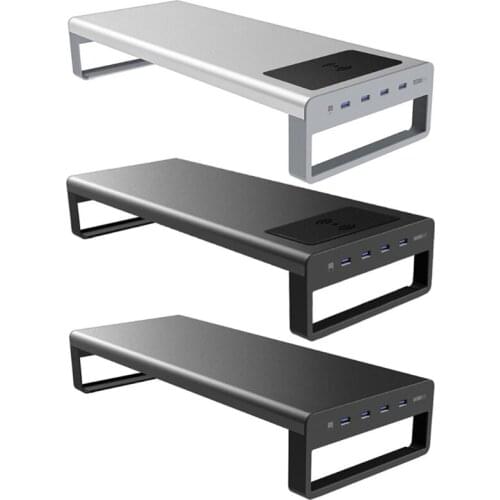 Table Holder New Aluminum Alloy Monitor Holder Hub Desktop Bracket Tablet Computer PC Stand Dock With Wifi Bluetooth-compatible