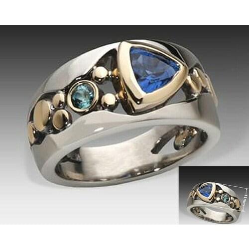 National style jewelry creative hollow pattern inlaid with green zircon ring fad ring