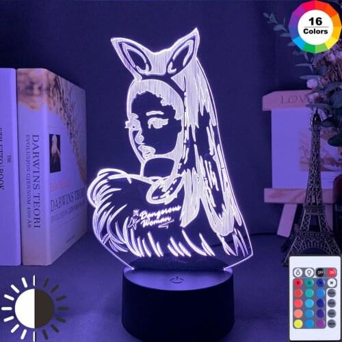 Celebrity Female Singer Night Light Led Touch Sensor Color Changing Nightlight for Fans Gift Adult Night Lamp Bedroom Grande