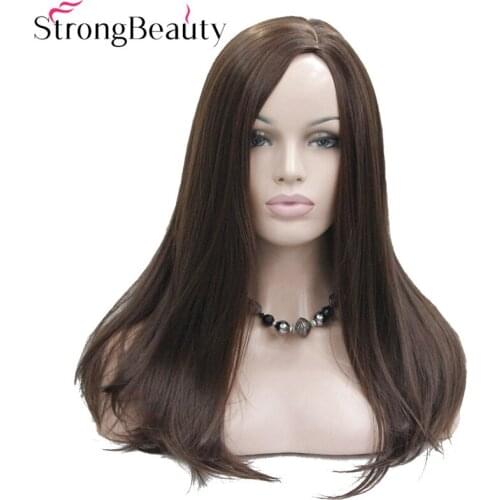 StrongBeauty Long Straight Synthetic Heat Resistant Wigs Capless Women Wig
